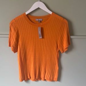 J. Crew ribbed silk and cashmere blend t-shirt or fitted top size L